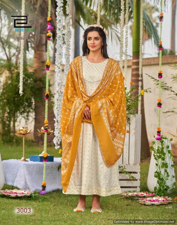 Blue Hills Ada 3 New Exclusive Wear Cotton Printed Anarkali Kurti With Dupatta Collection